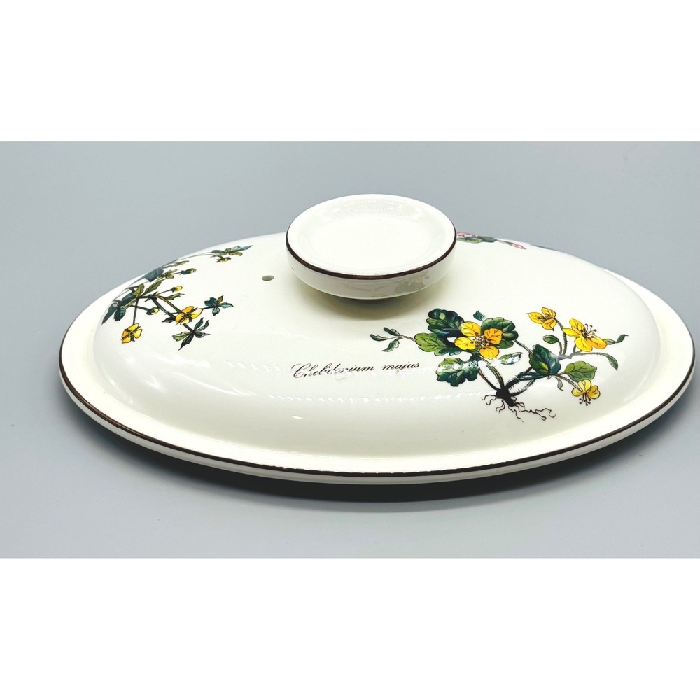 Portmeirion Botanic Garden Oval Casserole Replacement Lid White Floral